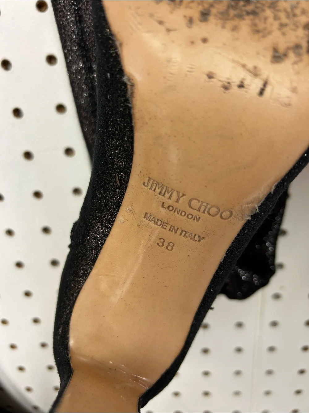 Jimmy Choo Black Shimmer Over-the-Knee Stiletto Boots